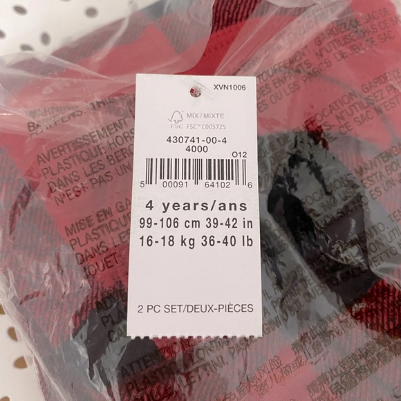 Toddler Pajamas, Red Buffalo - Picture 3 of 7